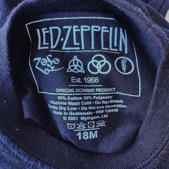 NWOT Led Zeppelin T Shirt  18M Months Black United States America 1977 T… - Picture 11 of 11
